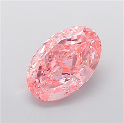 Picture of Lab Grown Diamond 2.60 Carats, Oval with  Cut, Fancy Vivid Pink Color, VS2 Clarity and Certified by IGI