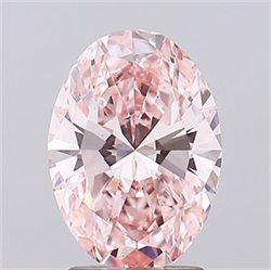Picture of Lab Grown Diamond 2.05 Carats, Oval with  Cut, Fancy Intense Pink Color, VS2 Clarity and Certified by IGI