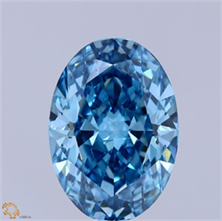 Picture of Lab Grown Diamond 6.03 Carats, Oval with  Cut, Fancy Vivid Blue Color, VS1 Clarity and Certified by IGI