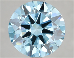 Picture of Lab Grown Diamond 5.54 Carats, Round with Ideal Cut, Fancy Vivid Blue Color, VS1 Clarity and Certified by IGI