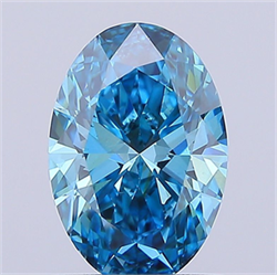 Picture of Lab Grown Diamond 1.21 Carats, Oval with  Cut, Fancy Vivid Blue Color, VS1 Clarity and Certified by IGI