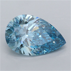 Picture of Lab Grown Diamond 2.00 Carats, Pear with  Cut, Fancy Vivid Blue Color, VVS2 Clarity and Certified by IGI