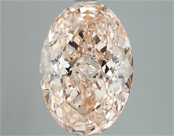Picture of Lab Grown Diamond 4.06 Carats, Oval with  Cut, Fancy Vivid Pink Color, VVS2 Clarity and Certified by IGI