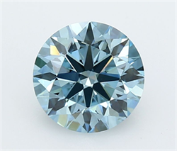Picture of Lab Grown Diamond 2.37 Carats, Round with Ideal Cut, Fancy Vivid Blue Color, VVS2 Clarity and Certified by IGI