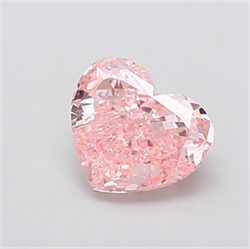 Picture of Lab Grown Diamond 1.27 Carats, Heart with  Cut, Fancy Intense Pink Color, VVS2 Clarity and Certified by IGI