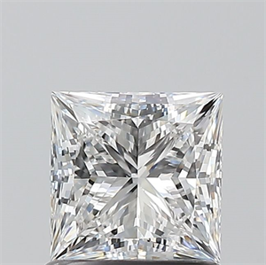 Picture of Natural Diamond 1.01 Carats, Princess with  Cut, E Color, VS1 Clarity and Certified by GIA