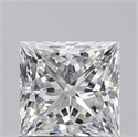 Natural Diamond 0.90 Carats, Princess with  Cut, D Color, SI1 Clarity and Certified by GIA