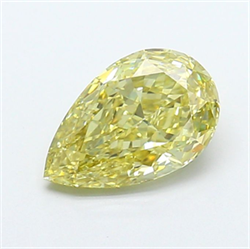 Picture of Lab Grown Diamond 1.69 Carats, Pear with  Cut, Fancy Intense Yellow Color, VS1 Clarity and Certified by IGI