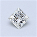 Natural Diamond 0.54 Carats, Princess with  Cut, H Color, VS2 Clarity and Certified by GIA