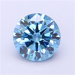 Picture of Lab Grown Diamond 1.58 Carats, Round with Excellent Cut, Fancy Vivid Blue Color, VS1 Clarity and Certified by IGI