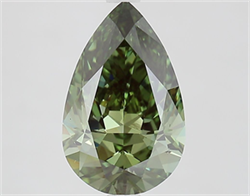 Picture of Lab Grown Diamond 2.56 Carats, Pear with  Cut, Fancy Vivid Green Color, VVS2 Clarity and Certified by IGI