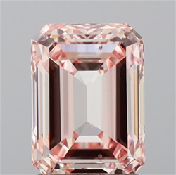 Picture of Lab Grown Diamond 1.71 Carats, Emerald with  Cut, Fancy Pink Color, VS2 Clarity and Certified by IGI
