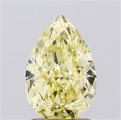 Picture of Lab Grown Diamond 1.87 Carats, Pear with  Cut, Fancy Yellow Color, VVS2 Clarity and Certified by IGI