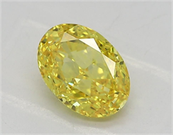 Picture of Lab Grown Diamond 1.30 Carats, Oval with  Cut, Fancy Vivid Yellow Color, VVS2 Clarity and Certified by IGI