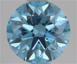 Picture of Lab Grown Diamond 2.03 Carats, Round with Excellent Cut, Fancy Vivid Blue Color, VVS2 Clarity and Certified by IGI