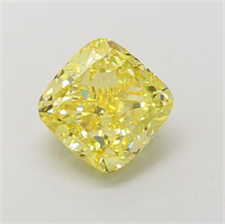 Picture of Lab Grown Diamond 2.02 Carats, CUSHION MODIFIED with  Cut, Fancy Intense Yellow Color, VVS2 Clarity and Certified by IGI