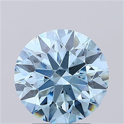 Picture of Lab Grown Diamond 2.33 Carats, Round with Ideal Cut, Fancy Vivid Blue Color, VS2 Clarity and Certified by IGI