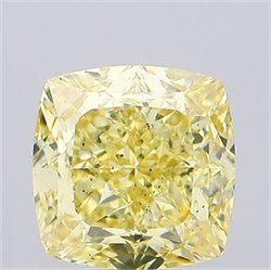 Picture of Lab Grown Diamond 9.12 Carats, CUSHION MODIFIED with  Cut, Fancy Intense Yellow Color, VS2 Clarity and Certified by IGI