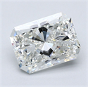 Natural Diamond 2.71 Carats, Radiant with  Cut, H Color, VS2 Clarity and Certified by GIA