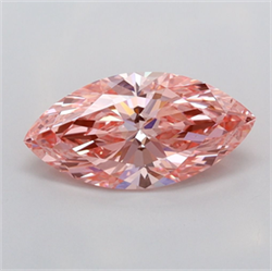 Picture of Lab Grown Diamond 1.51 Carats, Marquise with  Cut, Fancy Vivid Pink Color, VVS2 Clarity and Certified by IGI