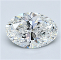 Natural Diamond 2.52 Carats, Oval with  Cut, F Color, SI1 Clarity and Certified by GIA