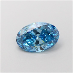 Picture of Lab Grown Diamond 2.10 Carats, Oval with  Cut, Fancy Vivid Blue Color, VVS2 Clarity and Certified by IGI