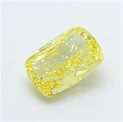 Picture of Lab Grown Diamond 1.51 Carats, CUSHION MODIFIED with  Cut, Fancy Intense Yellow Color, VVS2 Clarity and Certified by IGI