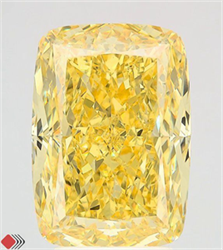 Picture of Lab Grown Diamond 5.02 Carats, CUSHION MODIFIED with  Cut, Fancy Vivid Yellow Color, VS1 Clarity and Certified by IGI