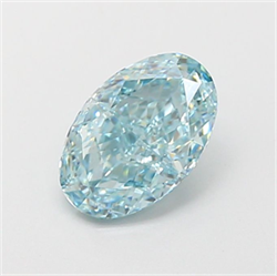 Picture of Lab Grown Diamond 1.27 Carats, Oval with  Cut, Fancy Intense Blue Color, VVS2 Clarity and Certified by IGI
