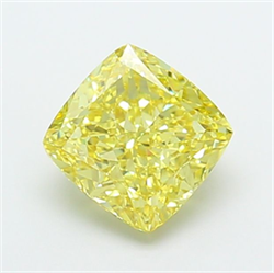 Picture of Lab Grown Diamond 2.54 Carats, CUSHION MODIFIED with  Cut, Fancy Intense Yellow Color, VS1 Clarity and Certified by IGI