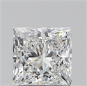Natural Diamond 0.90 Carats, Princess with  Cut, F Color, SI2 Clarity and Certified by GIA