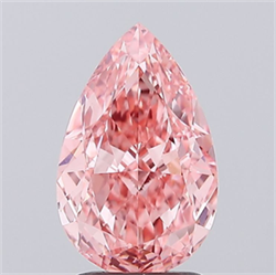 Picture of Lab Grown Diamond 2.25 Carats, Pear with  Cut, Fancy Vivid Pink Color, VS1 Clarity and Certified by IGI