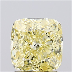 Picture of Lab Grown Diamond 1.86 Carats, CUSHION MODIFIED with  Cut, Fancy Intense Yellow Color, VVS2 Clarity and Certified by IGI