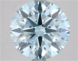Picture of Lab Grown Diamond 4.04 Carats, Round with Ideal Cut, Fancy Vivid Blue Color, VS1 Clarity and Certified by IGI