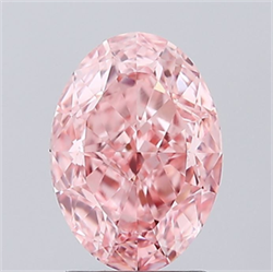 Picture of Lab Grown Diamond 2.08 Carats, Oval with  Cut, Fancy Vivid Pink Color, VS1 Clarity and Certified by IGI