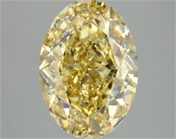 Picture of Lab Grown Diamond 4.95 Carats, Oval with  Cut, Fancy Vivid Yellow Color, VS2 Clarity and Certified by IGI