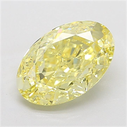 Picture of Lab Grown Diamond 4.56 Carats, Oval with  Cut, Fancy Intense Yellow Color, VVS2 Clarity and Certified by IGI