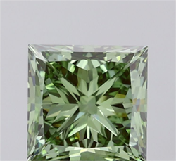 Picture of Lab Grown Diamond 3.50 Carats, Princess with  Cut, Fancy Vivid Green Color, VS2 Clarity and Certified by IGI