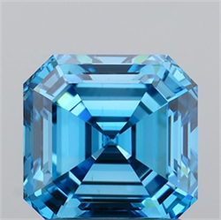 Picture of Lab Grown Diamond 1.51 Carats, Asscher with  Cut, Fancy Vivid Blue Color, VS1 Clarity and Certified by IGI