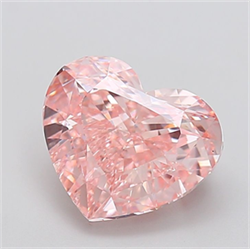 Picture of Lab Grown Diamond 5.00 Carats, Heart with  Cut, Fancy Intense Pink Color, VS1 Clarity and Certified by IGI