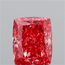 Picture of Lab Grown Diamond 1.28 Carats, CUSHION MODIFIED with  Cut, Fancy Vivid Pink Color, VS1 Clarity and Certified by IGI