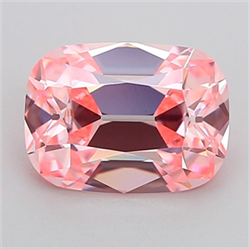 Picture of Lab Grown Diamond 3.36 Carats, Cushion with  Cut, Fancy Vivid Pink Color, VS1 Clarity and Certified by IGI