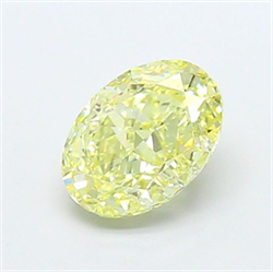 Picture of Lab Grown Diamond 1.28 Carats, Oval with  Cut, Fancy Light Yellow Color, VVS2 Clarity and Certified by IGI