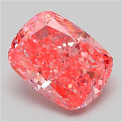 Picture of Lab Grown Diamond 3.19 Carats, CUSHION MODIFIED with  Cut, Fancy Vivid Pink Color, VS1 Clarity and Certified by IGI