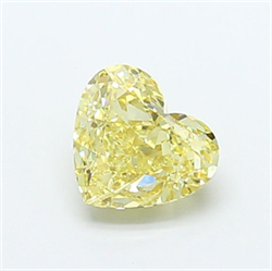 Picture of Lab Grown Diamond 1.27 Carats, Heart with  Cut, Fancy Yellow Color, VVS2 Clarity and Certified by IGI