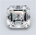 Natural Diamond 1.50 Carats, Asscher with  Cut, H Color, SI2 Clarity and Certified by GIA