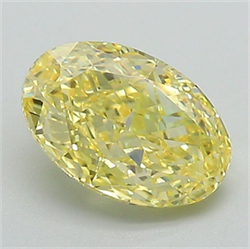Picture of Lab Grown Diamond 1.22 Carats, Oval with  Cut, Fancy Intense Yellow Color, VS1 Clarity and Certified by IGI