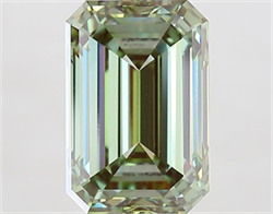 Picture of Lab Grown Diamond 4.01 Carats, Emerald with  Cut, Fancy Vivid Green Color, VVS2 Clarity and Certified by IGI