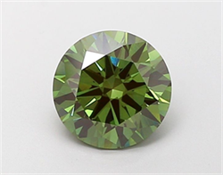 Picture of Lab Grown Diamond 2.02 Carats, Round with Ideal Cut, Fancy Vivid Green Color, VS2 Clarity and Certified by IGI