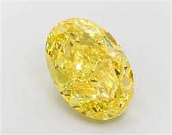 Picture of Lab Grown Diamond 7.15 Carats, Oval with  Cut, Fancy Vivid Yellow Color, VVS2 Clarity and Certified by IGI